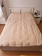 Bedframe met evt. matras en lattembodem, Ophalen, Wit, Tweepersoons, 140 cm