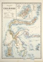 Grote landkaart van Celebes (Sulawesi) Nederlandsch Indië, Ophalen of Verzenden, 1800 tot 2000, Wereld, Landkaart