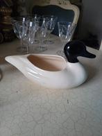 Vintage aardewerk bloempot in de vorm van een eend, Tuin en Terras, Bloempotten, Heikant 21 Kaatsheuvel, Belle Vieille Brocante