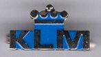KLM blauw op zilverkl vliegmaatschappij broche 16x9( J_106), Verzenden, Nieuw, Transport, Speldje of Pin