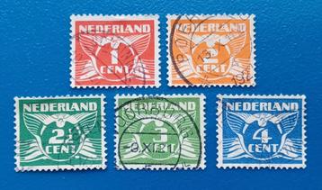   NVPH 144-148 Vliegende Duif 1924-1925 - gestempeld   beschikbaar voor biedingen