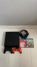 PlayStation 4 slim 500 GB, Zwart, Met 2 controllers, Ophalen of Verzenden, Slim