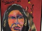 Fabian…. Schilderij…indiaan…2003, Antiek en Kunst, Kunst | Schilderijen | Modern, Ophalen
