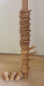 houten gordijnroede 2.10m + ringen en eindstukken, Ophalen, Minder dan 100 cm