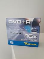 5x Traxdata DVD+R 120 4.7GB 16x - nieuw, Ophalen, Nieuw, Dvd, Traxdata
