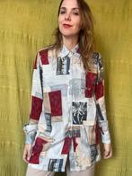 Vintage Jaren 80/90 blouse - print - 38/M/medium, Maat 38/40 (M), Hgv, Ophalen of Verzenden, Vintage