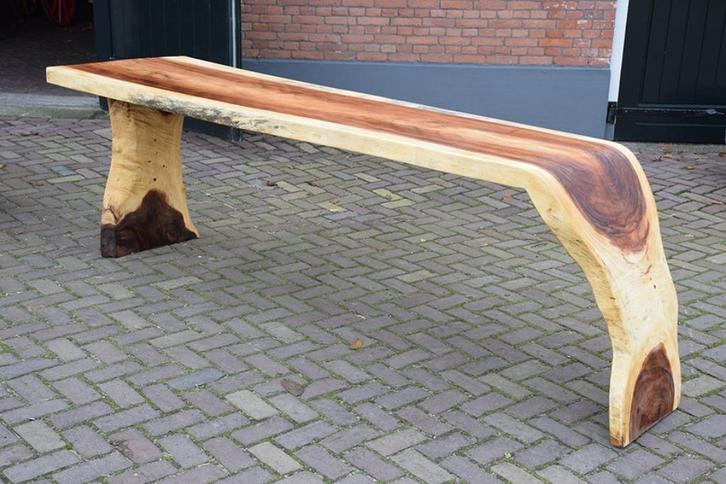 Boomstam eettafel met dubbele stam, Huis en Inrichting, Tafels | Eettafels, Nieuw, 50 tot 100 cm, 200 cm of meer, Vijf personen of meer