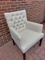 Eetkamerstoelen 4 gecapitonneerd beige/ gebroken wit, Huis en Inrichting, Stoelen, Ophalen, Gebruikt, Overige kleuren, Vier