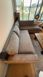 Lichtgrijze hoekbank, Huis en Inrichting, Ophalen, Gebruikt, Stof