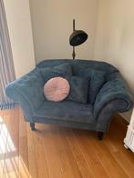 blauwgroen chesterfield loveseat in goede staat, Huis en Inrichting, Ophalen, Overige maten, Minder dan 75 cm, Chesterfield
