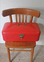 Mooie vintage antiek emaille broodtrommel rood, Ophalen of Verzenden