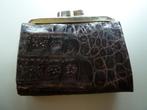 Vintage dames portemonnee echt kroko krokodillenleder, zgan, Verzenden, Zo goed als nieuw, Bruin, Leer