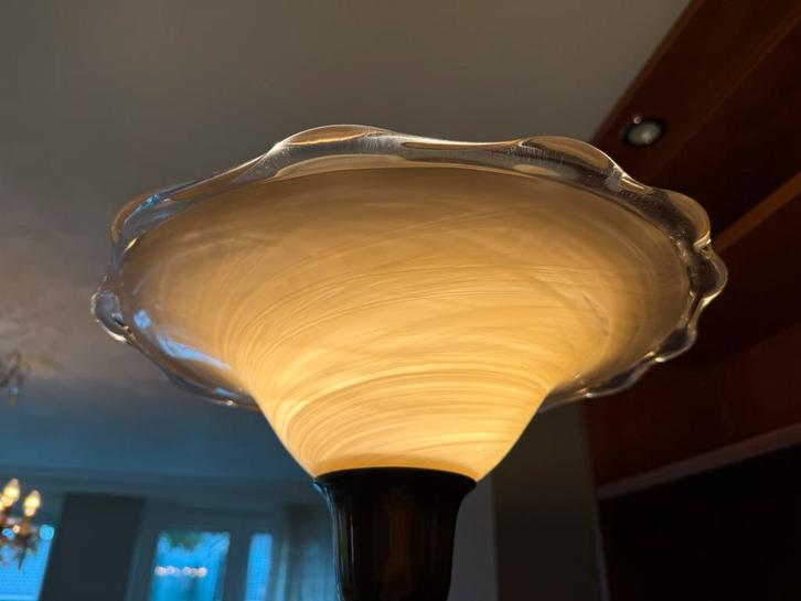 Mooie schaal schemerlamp - Klassiek & Modern, Huis en Inrichting, Lampen | Vloerlampen, Zo goed als nieuw, 150 tot 200 cm, Glas