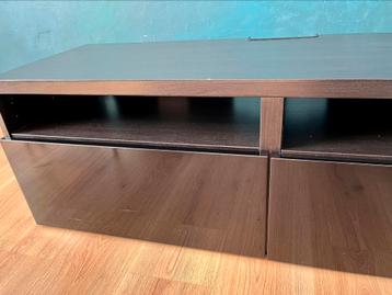 BESTÅ Ikea Kast TV met gelakte deuren zwartbruin - afbeelding 4