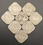 8x Vierkante Stuiver Wilhelmina, Ophalen of Verzenden, Koningin Wilhelmina, 5 cent, Setje