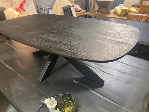 Salontafel zwart Deens ovaal 120x70 matrix poot, Huis en Inrichting, Tafels | Salontafels, Nieuw, Minder dan 50 cm, 50 tot 100 cm