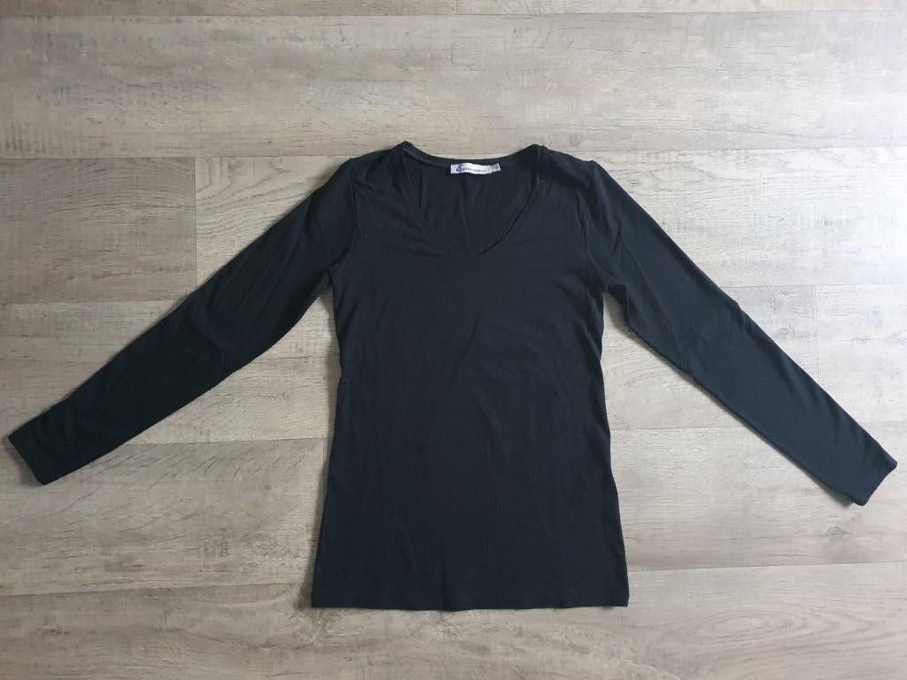 Zwart shirt van Queen mum maat S, Zwart, Queen mum, Zo goed als nieuw, Maat 36 (S)