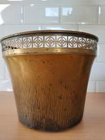 Grote oude bloempot | geel koper, Antiek en Kunst, Ophalen, Koper