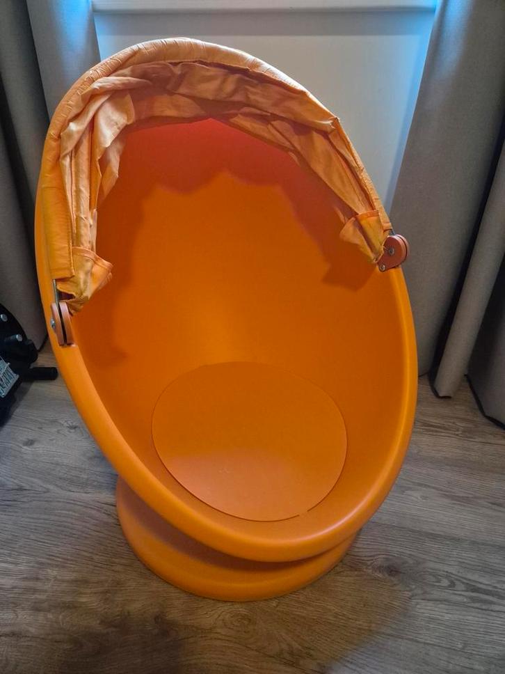 Retro Draaistoel met Kap - Oranje, Kinderen en Baby's, Kinderkamer | Tafels en Stoelen, Zo goed als nieuw, Stoel(en), Ophalen