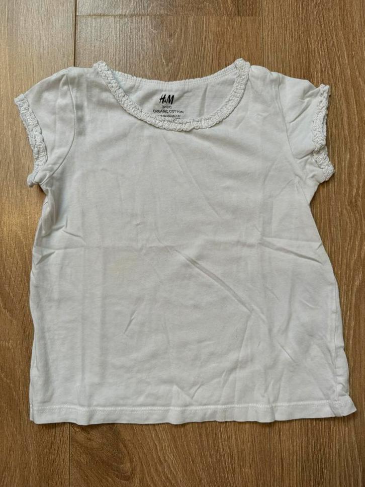 H&M basic t-shirt meisje wit maat 98/104, Kinderen en Baby's, Kinderkleding | Maat 98, Gebruikt, Meisje, Shirt of Longsleeve, Ophalen of Verzenden