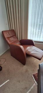 Relaxstoel relax fauteuil leder  leer, Ophalen, Zo goed als nieuw, 50 tot 75 cm, Leer