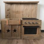 Leuk speelkeukentje van steigerhout (1,00x0,40x1,00), Kinderen en Baby's, Speelgoed | Speelkeukens, Ophalen, Gebruikt, Hout, Speelkeuken