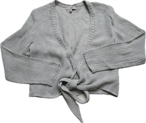 Wikkelvestje F.S.R. (Rosie’s L.F. Collection), Kleding | Dames, Truien en Vesten, Zo goed als nieuw, Maat 38/40 (M), Grijs, Ophalen of Verzenden