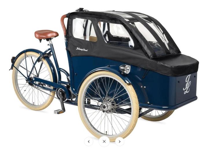 Johnny Loco Cargo Regenhoes Deluxe, Fietsen en Brommers, Fietsen | Bakfietsen, Zo goed als nieuw, Johnny Loco, 2 kinderen, Huif