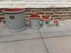 Antieke droge maten meters set van 4, 2 dekaliter, 2l, 1/2l, Antiek en Kunst, Ophalen of Verzenden
