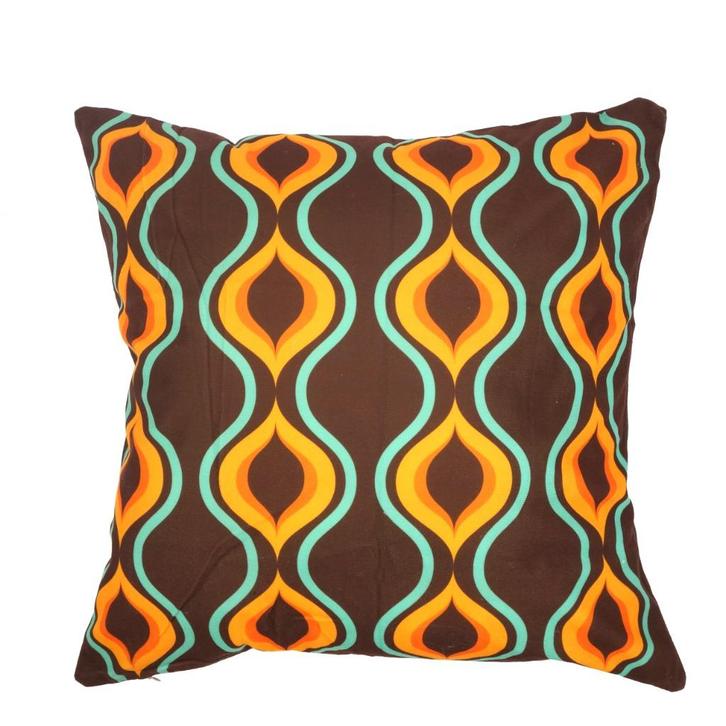 Retro kussenhoes Mason 44 x 44 cm, Huis en Inrichting, Woonaccessoires | Kussens, Nieuw, Bruin, Vierkant, Verzenden