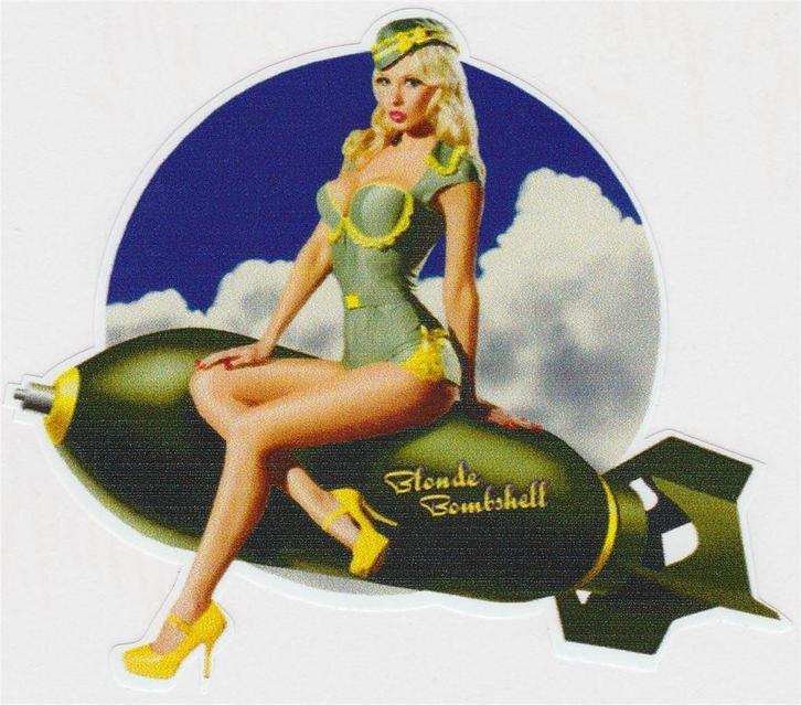 Sexy Blonde Bombshell Pin-up sticker #3, Verzamelen, Stickers, Nieuw, Bedrijf of Vereniging, Ophalen of Verzenden
