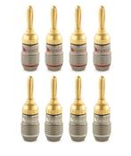 Nakamichi FanLock Banaanstekker verguld 24K 4x2 stuks, Ophalen of Verzenden, Minder dan 2 meter, Overige kabels
