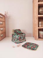 Vintage stoffen doosje met onderzetters, Antiek en Kunst, Curiosa en Brocante, Ophalen of Verzenden
