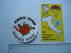 sticker oud Parachute springen 1976 WK italie belgie para, Verzenden, Zo goed als nieuw, Bedrijf of Vereniging
