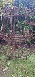 2prachtige antieke smeedijzeren kwartronde etagères*brocante, Ophalen, Gebruikt