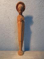 Oude smalle houtsnijwerk Maria, Antiek en Kunst, Ophalen of Verzenden