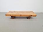 Brutalistische rechthoekige eiken salontafel Frankrijk 1960, Ophalen, 100 tot 150 cm, N, Eikenhout