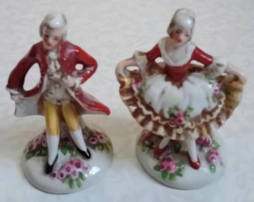 2 Porseleinen beeldjes echtpaartje man en vrouw, Antiek en Kunst, Antiek | Porselein, Ophalen of Verzenden