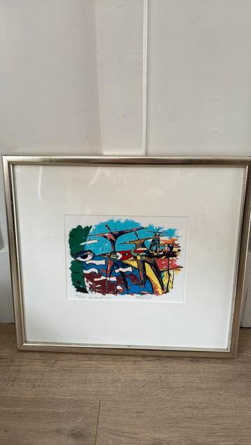 Wim heesakker schilderij zeefdruk beschikbaar voor biedingen
