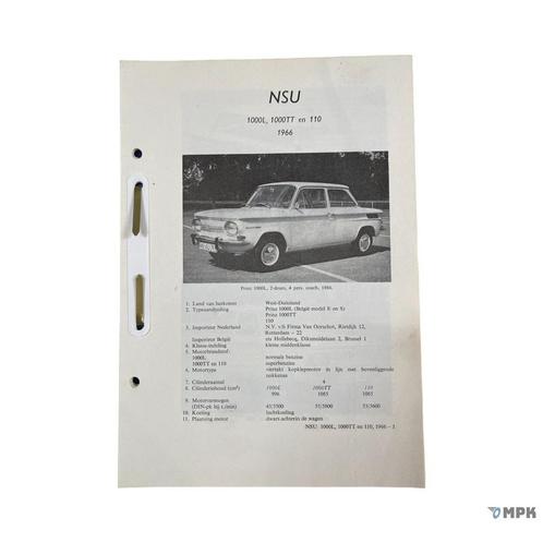 Kluwer | NSU 1000L / 1000TT / 110 | 1966 | NL, Auto diversen, Handleidingen en Instructieboekjes, Ophalen of Verzenden
