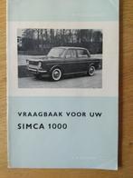 Vraagbaak Simca 900-1000  1961, Auto diversen, Verzenden