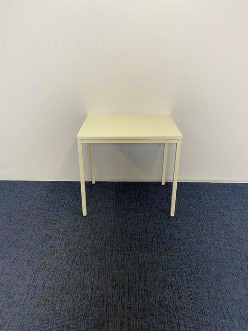 Vergadertafel, wit blad, wit frame, 80 x 60 cm., Huis en Inrichting, Bureaus, Gebruikt, Ophalen