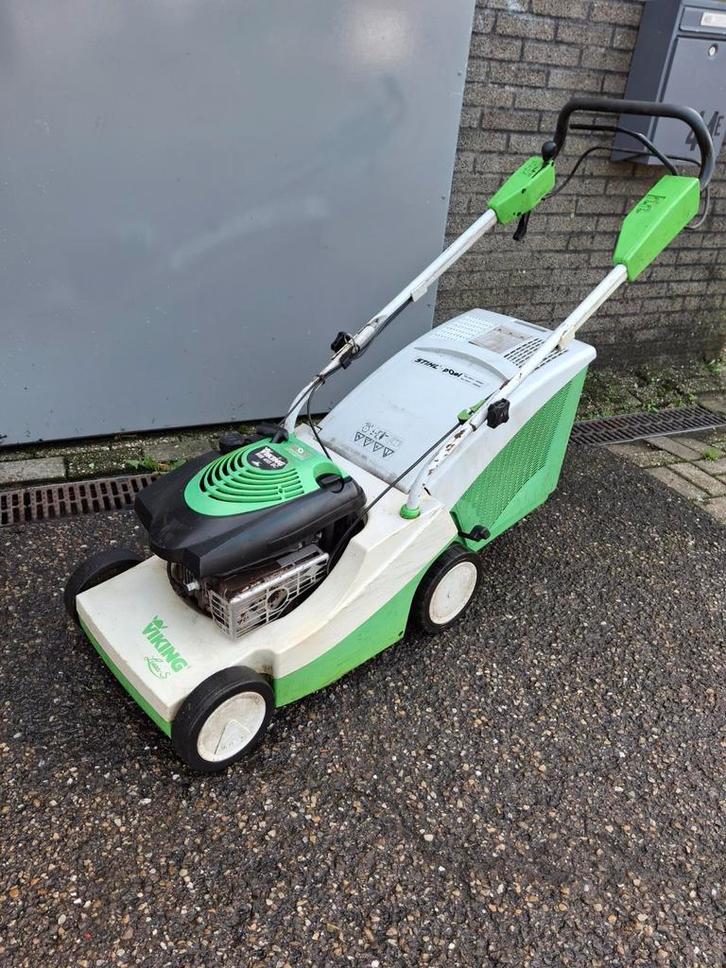 Viking MB455BC Benzine Grasmaaier, Tuin en Terras, Grasmaaiers, Gebruikt, Benzine-grasmaaier, Opvangzak, Ophalen