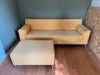 3-zits gele bank + hocker, Huis en Inrichting, Ophalen, Gebruikt, Driepersoons, 75 tot 100 cm