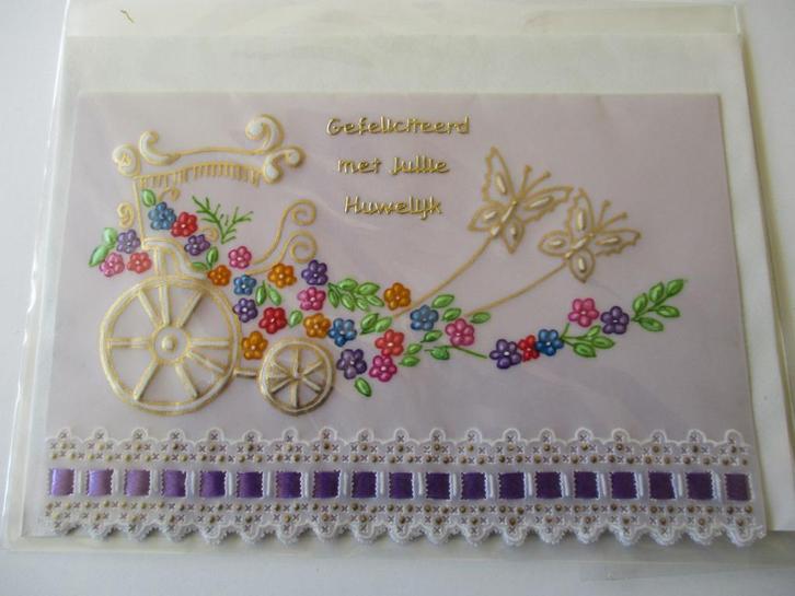 nr 114 pergamano trouw kaart, Hobby en Vrije tijd, Kaarten | Zelfgemaakt, Nieuw, Overige thema's, Ophalen of Verzenden