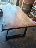 Mooie eettafel met stalen poten - 90x160cm, Ophalen, Rechthoekig, 150 tot 200 cm, 50 tot 100 cm