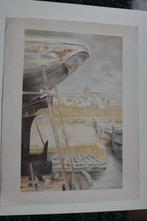 WIM SCHUHMACHER SCHIP PALMA 1947 Mooie Litho Gesigneerd SP24, Antiek en Kunst, Kunst | Litho's en Zeefdrukken, Verzenden