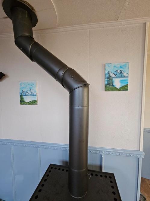 Kachelpijp met Klep & Schoonmaakluik, Doe-het-zelf en Verbouw, Verwarming en Radiatoren, Zo goed als nieuw, Kachel, 80 cm of meer