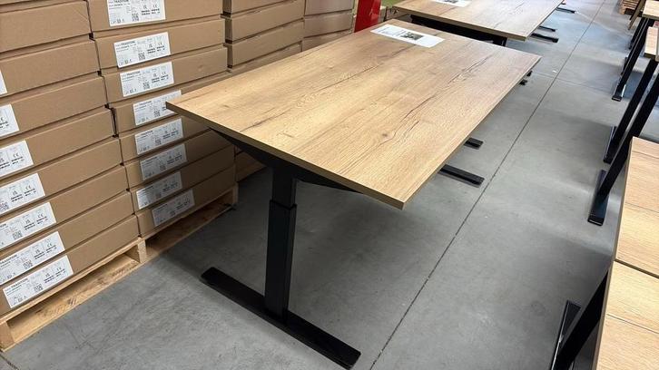 Bureau 160x80cm | Poten zwart | Blad Halifax, Huis en Inrichting, Bureaus, Gebruikt, Bureau, In hoogte verstelbaar, Ophalen