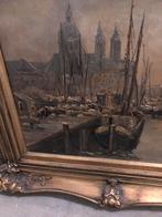 Havenzicht  geschilderd door E.Moll, Antiek en Kunst, Ophalen of Verzenden
